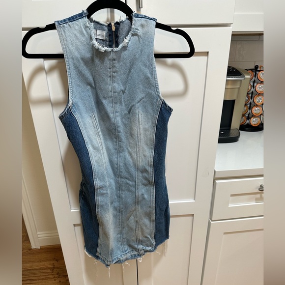 Zara blue and navy denim dress size xs great condition - Picture 6 of 6
